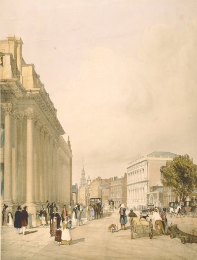 Vista de la Junta de Comercio, Whitehall desde Downing Street, 1842 de Thomas Shotter Boys